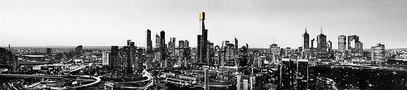 Melbourne Skyline with Eureka's Gold Topped Tower